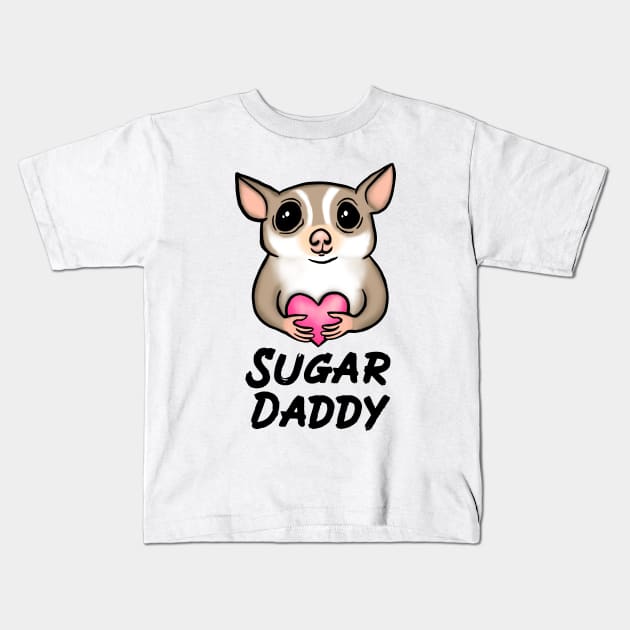 Sugar Daddy, Black, for Sugar Glider Lovers Kids T-Shirt by Mochi Merch